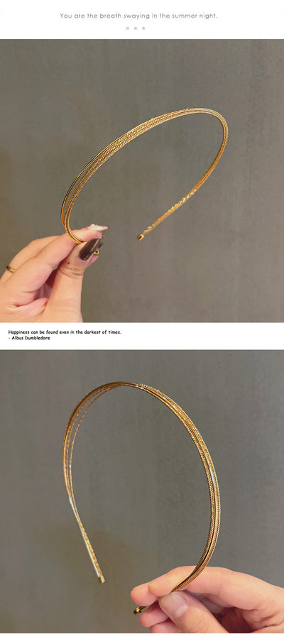 new simple gold thin headband
