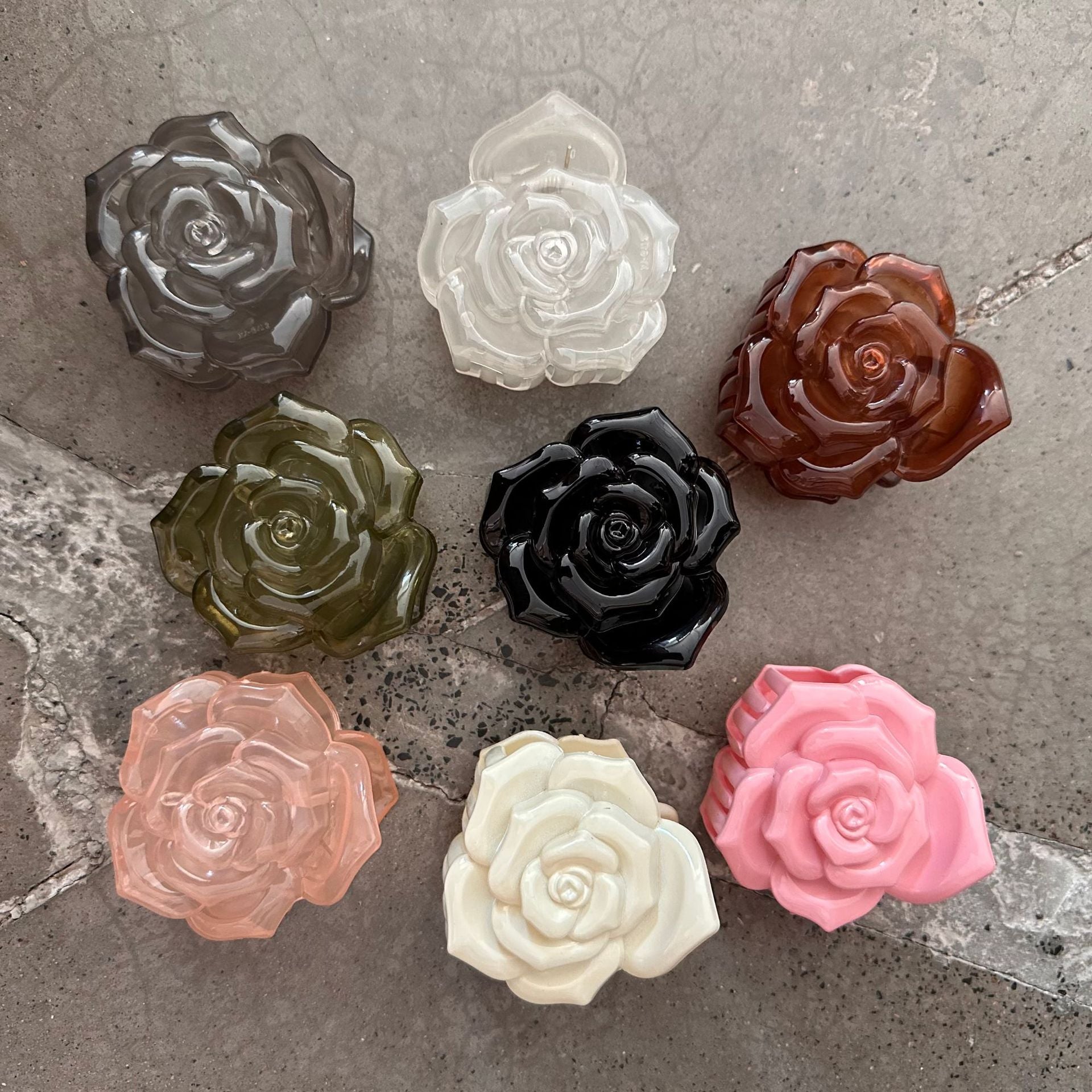 Women's IG Style Korean Style Rose Plastic Stoving Varnish Hair Clip