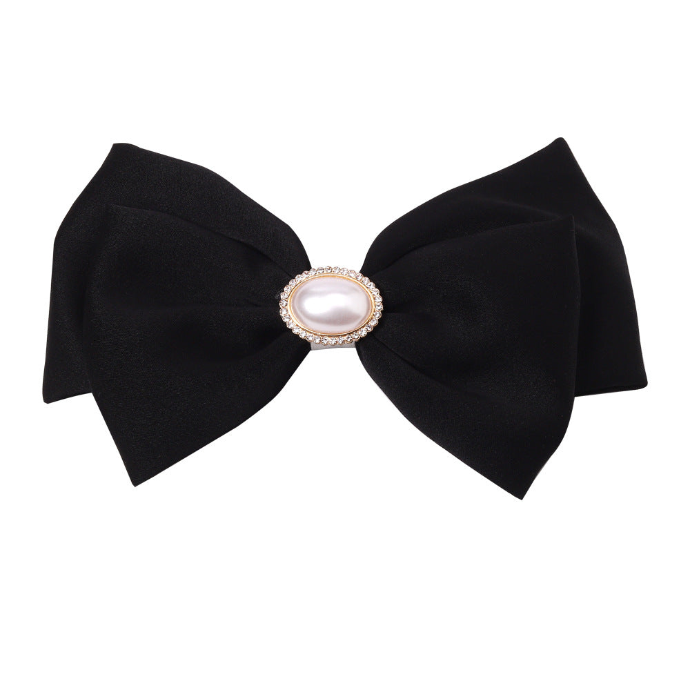 Women's Simple Style Classic Style Bow Knot Cloth Inlay Pearl Hair Clip