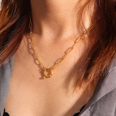 Jewelry Retro Simple Style Geometric Titanium Steel Plating Pendant Necklace