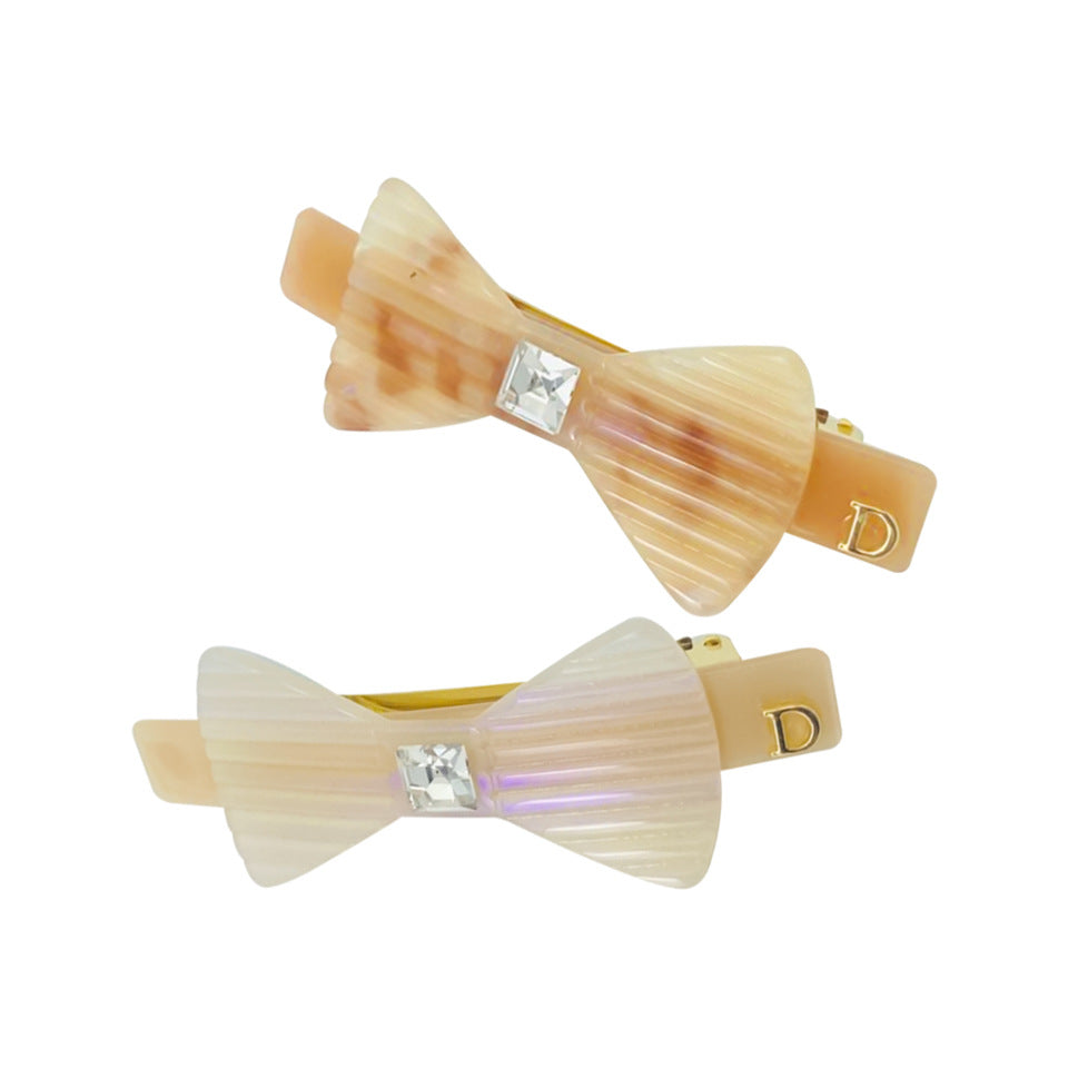 Women's Sweet Bow Knot Acetic acid sheets Inlay Artificial Diamond Hair Clip