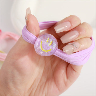 Kid'S Cute Smile Face Plastic rubber band Hair Tie