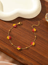 Casual Cute Simple Style Flower Titanium Steel Bracelets In Bulk