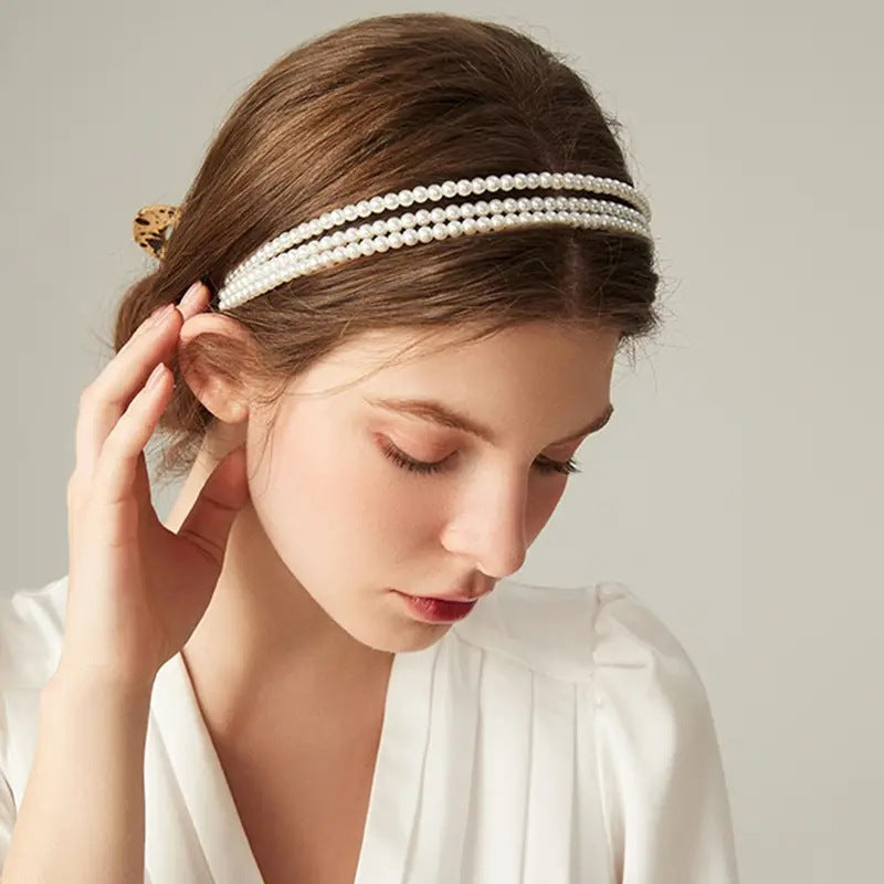 Women's Elegant Streetwear Round Imitation Pearl Hair Band