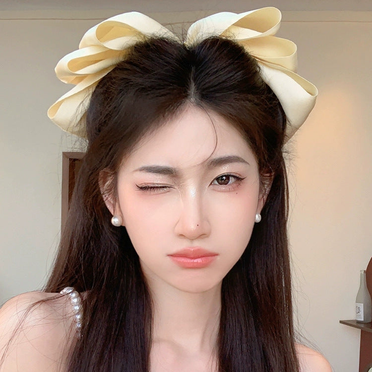 Women's Sweet Bow Knot Cloth Acetic acid sheets Handmade Hair Clip