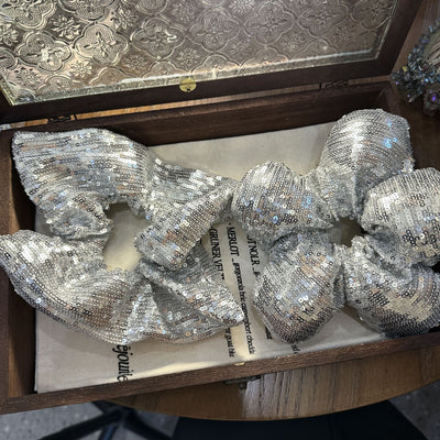 Women's Shiny Solid Color Sequins Hair Tie