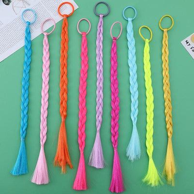 Girl'S Solid Color Braid Chemical Fiber Filament Hair Tie