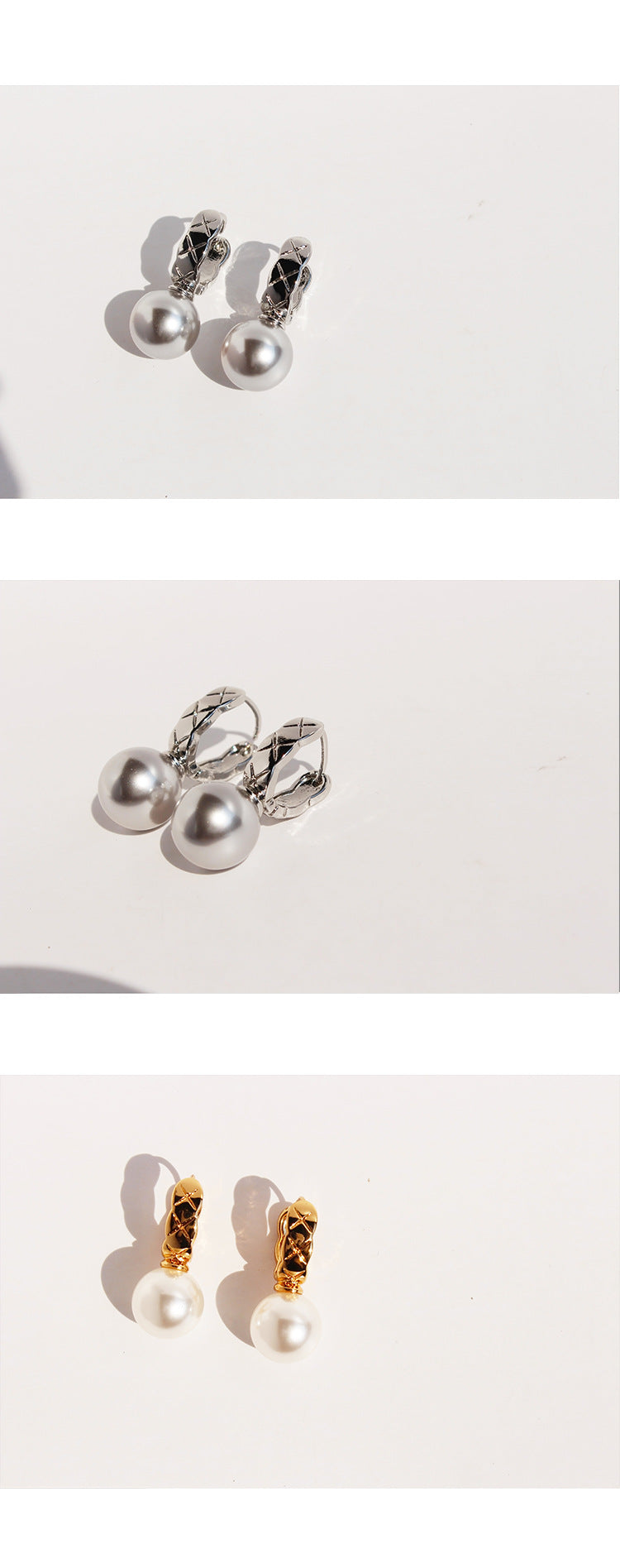 Brass Plating Geometric Pearl Earrings