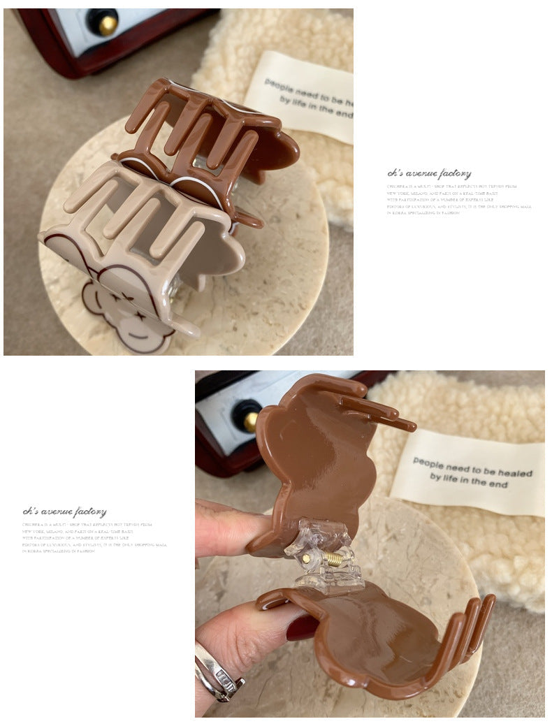 women's cute bear acetic acid sheets hair claws