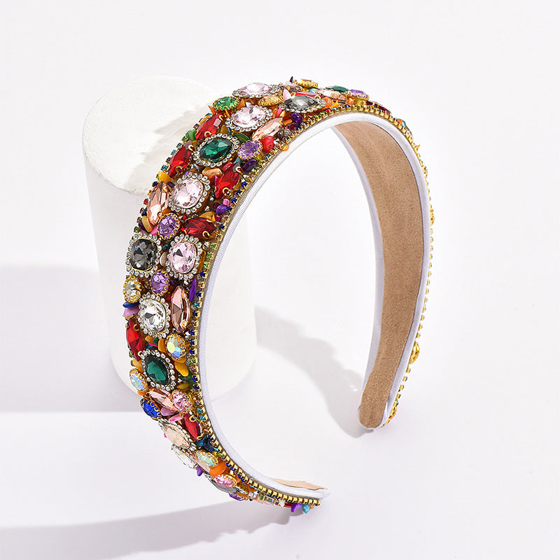 luxurious geometric rhinestone hair band