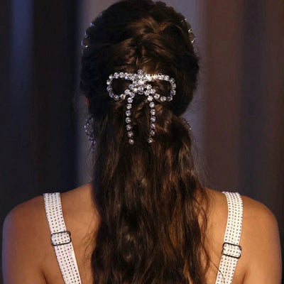 Women's Cute Bow Knot Glass Iron Copper Handmade Hair Clip