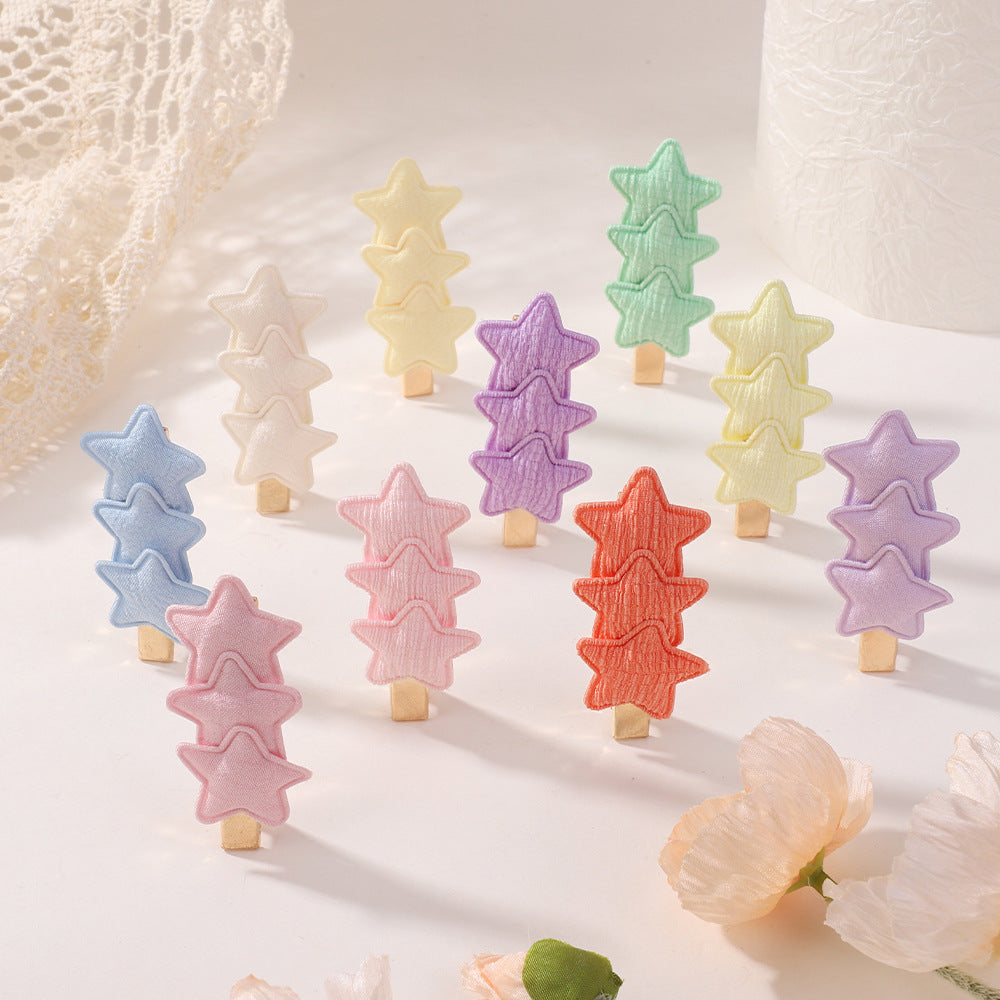 Fantasy Shadow Star Solid Color Hairpin Macaron  New Three-Dimensional Hair Accessories Children's Handmade Side Clip 4207