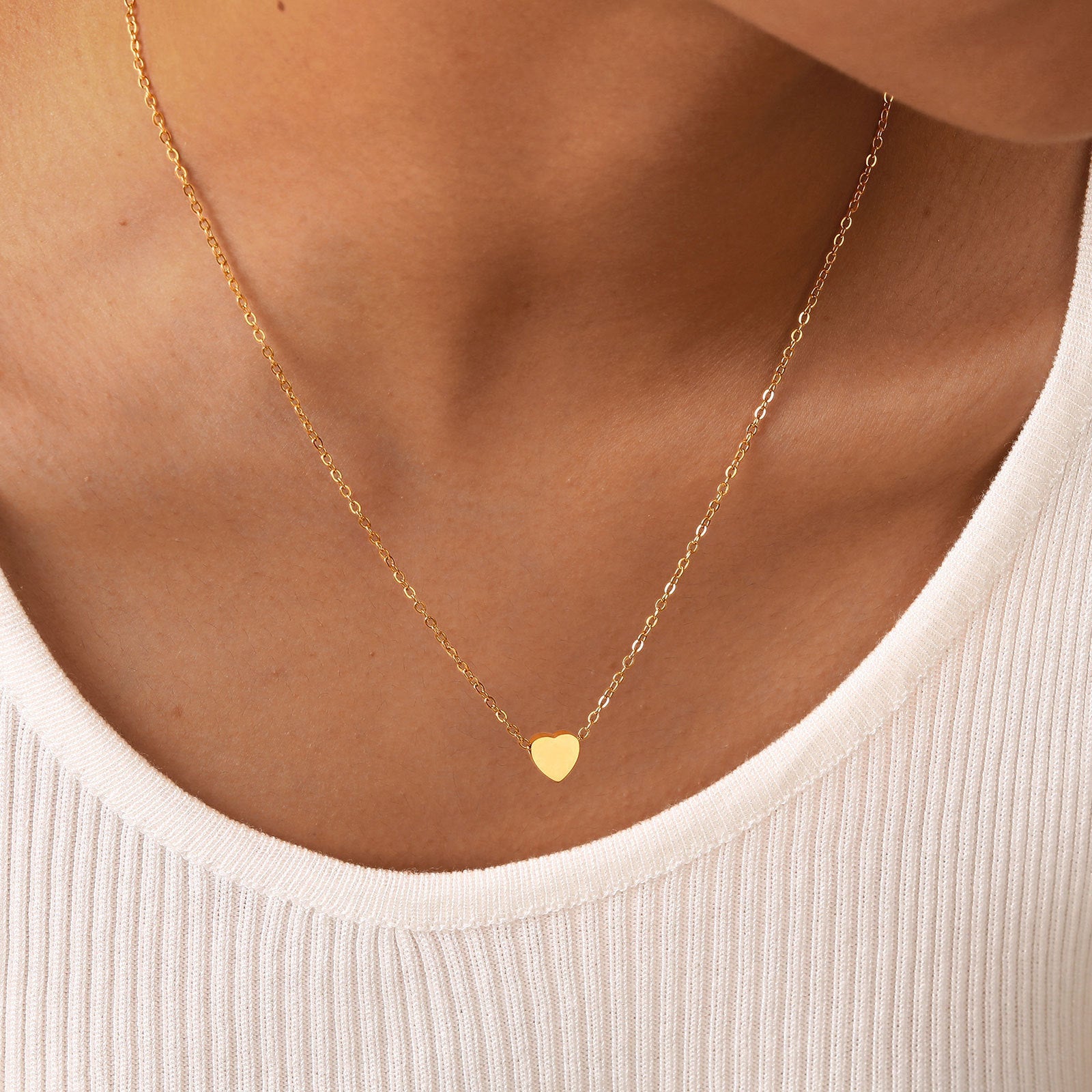 Jewelry Simple Style Commute Letter Heart Shape 201 Stainless Steel Plating Pendant Necklace