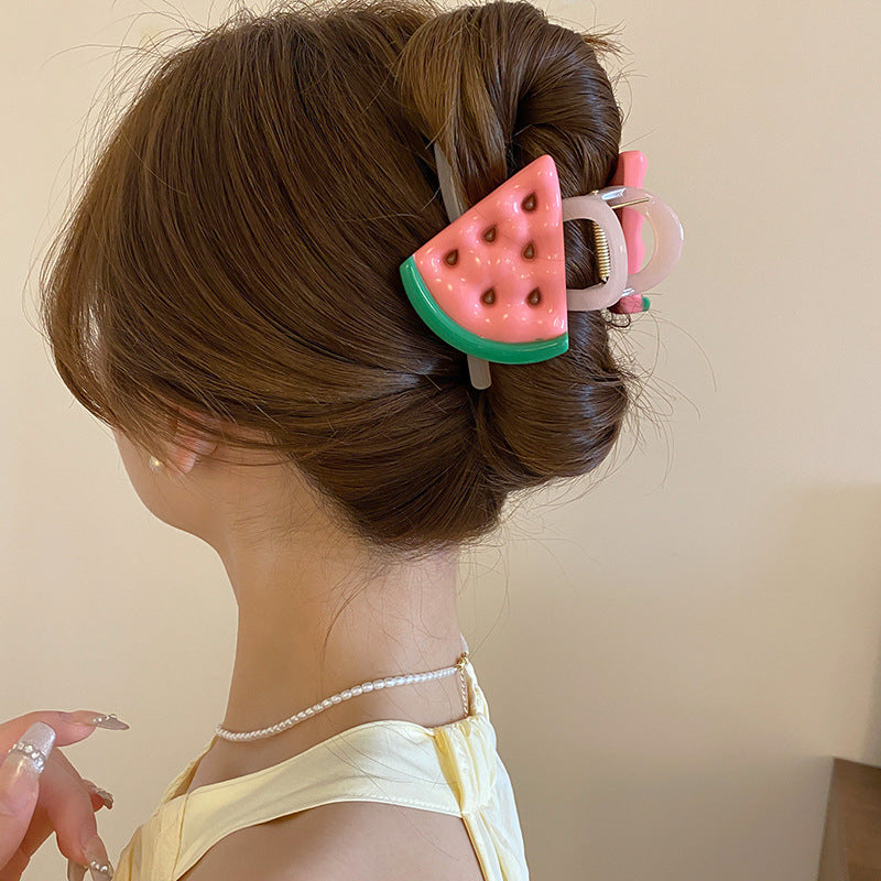 Cute Sweet Women's Fruit Strawberry Arylic Fruit Hair Claws