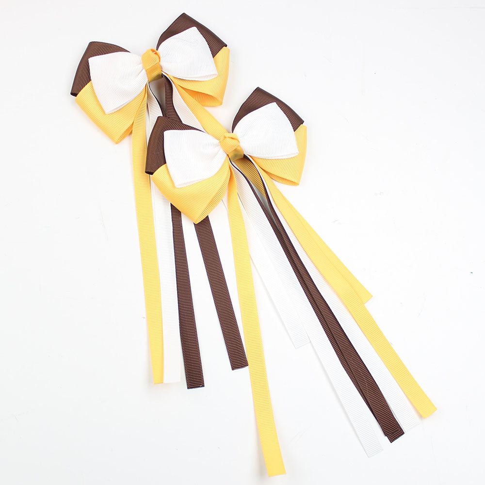 Girl'S IG Style Sweet Bow Knot Cloth Inlay Rhinestones Hair Clip