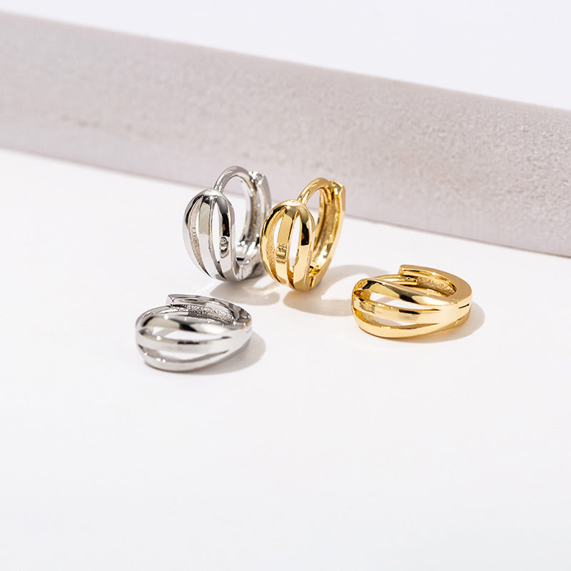 1 Pair Lady Geometric Copper 18K Gold Plated Earrings