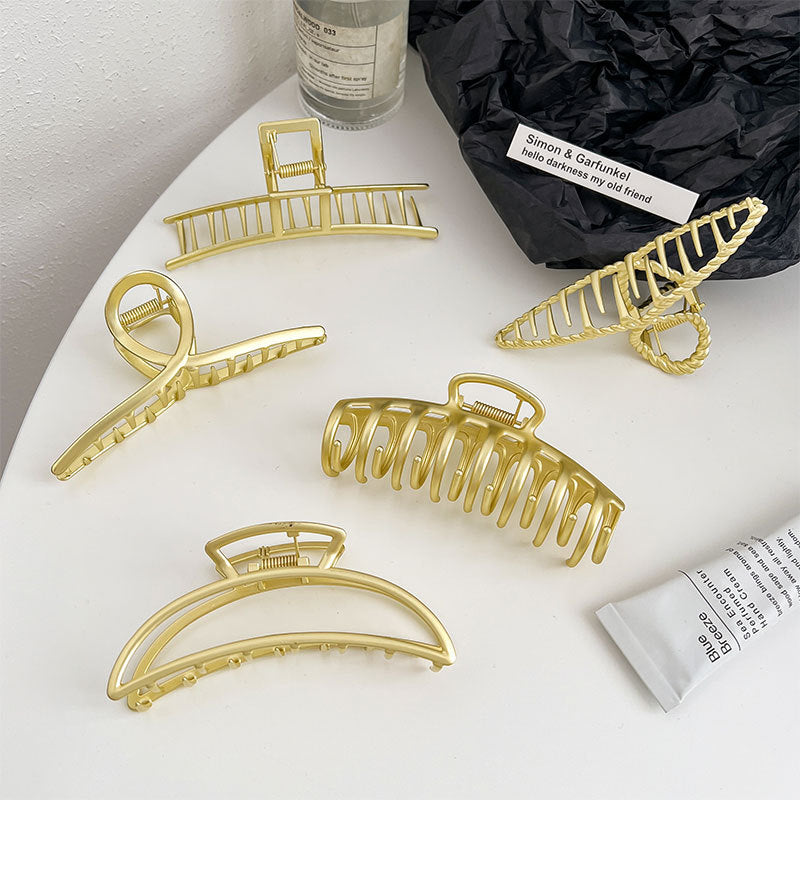 retro geometric alloy plating hair claws