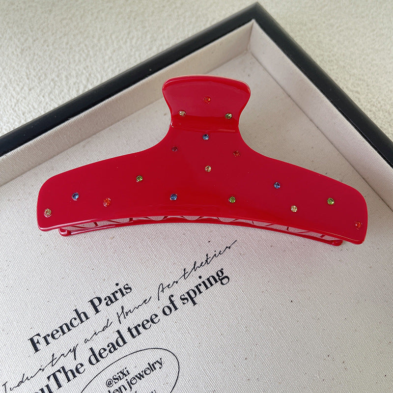 Simple Style Classic Style Solid Color Acetic acid sheets Inlay Rhinestones Hair Claws 1 Piece