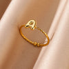 Jewelry Elegant Simple Style Streetwear Letter 304 Stainless Steel Plating Open Rings