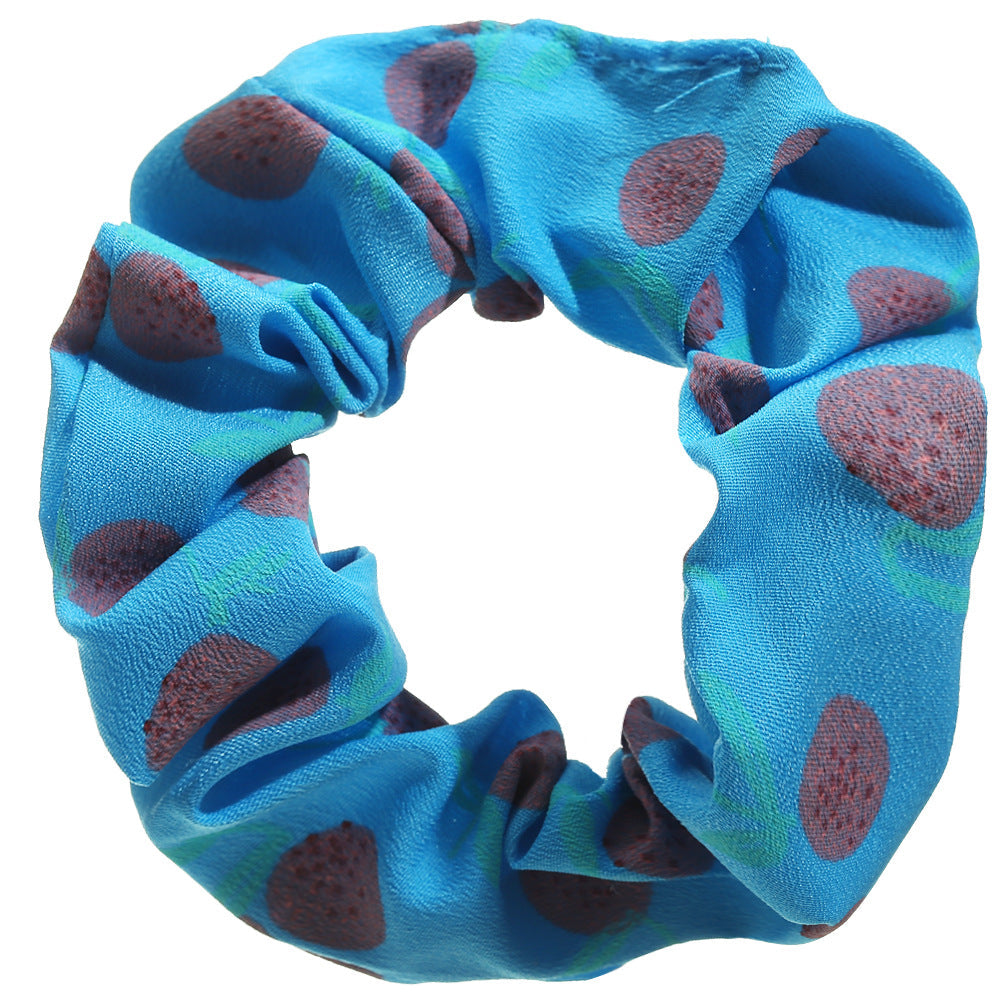 fashion floral fruit printing hair scrunchies