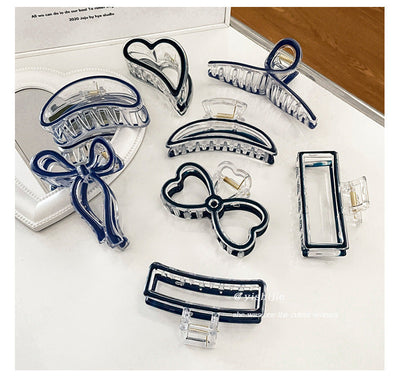 Casual Simple Style Heart Shape Bow Knot Arylic Alloy Hair Claws 1 Piece