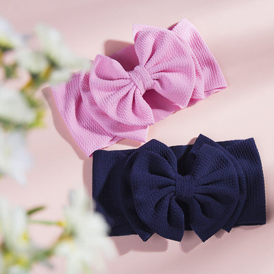 fashion children's solid color double-layer bowknot hairband