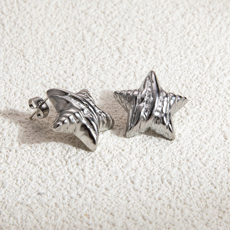 1 Pair Vintage Style Classic Style Geometric Heart Shape Plating 304 Stainless Steel Ear Studs