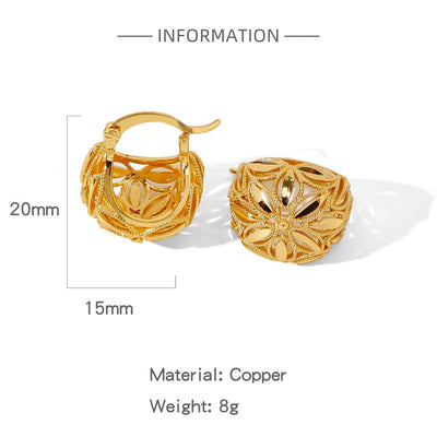 1 Pair Simple Style Solid Color Plating Copper Copper Earrings