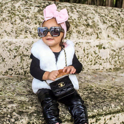 fashion children's solid color double-layer bowknot hairband