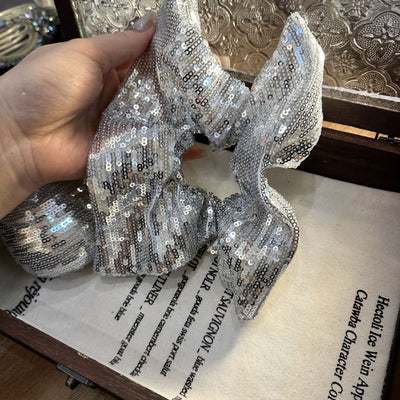 Women's Shiny Solid Color Sequins Hair Tie