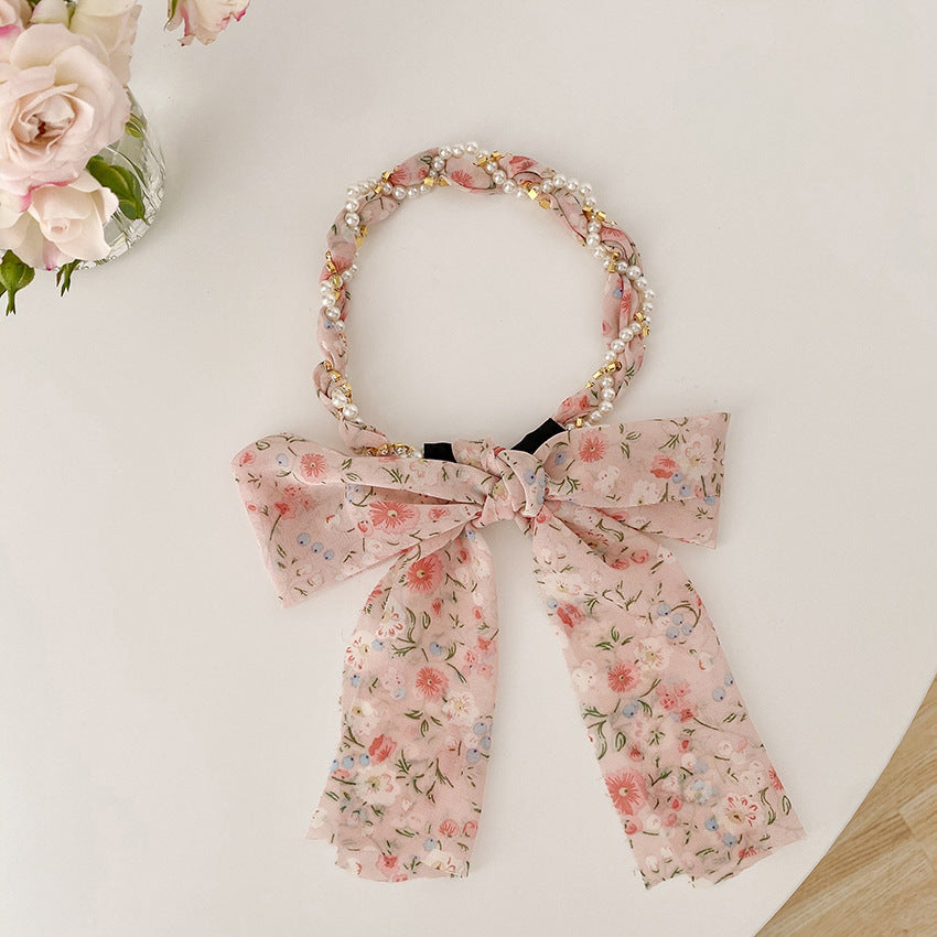 fairy style basic modern style ditsy floral bow knot synthetic yarn hair band