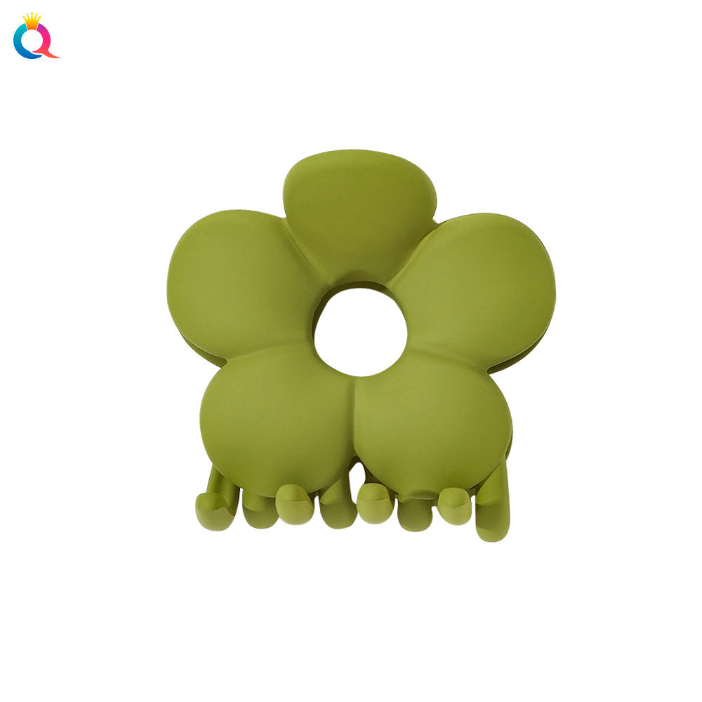 frosted candy color flower shark clip