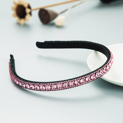 korean fashion simple color rhinestone headband