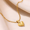 Jewelry Simple Style Geometric Heart Shape Rose 304 Stainless Steel Plating Pendant Necklace
