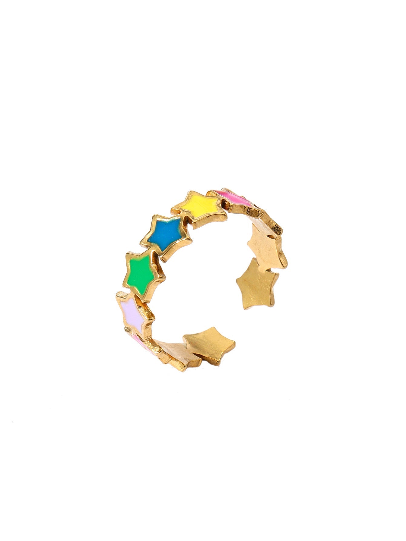 Jewelry IG Style Star Leaves Heart Shape 304 Stainless Steel Open Rings