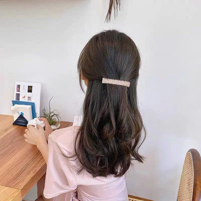 fashion geometric glass metal hair clip 1 piece