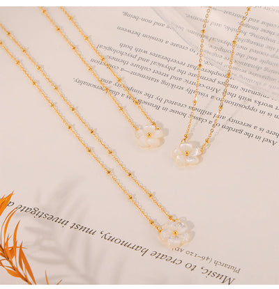 Jewelry Elegant Flower Titanium Steel Pendant Necklace