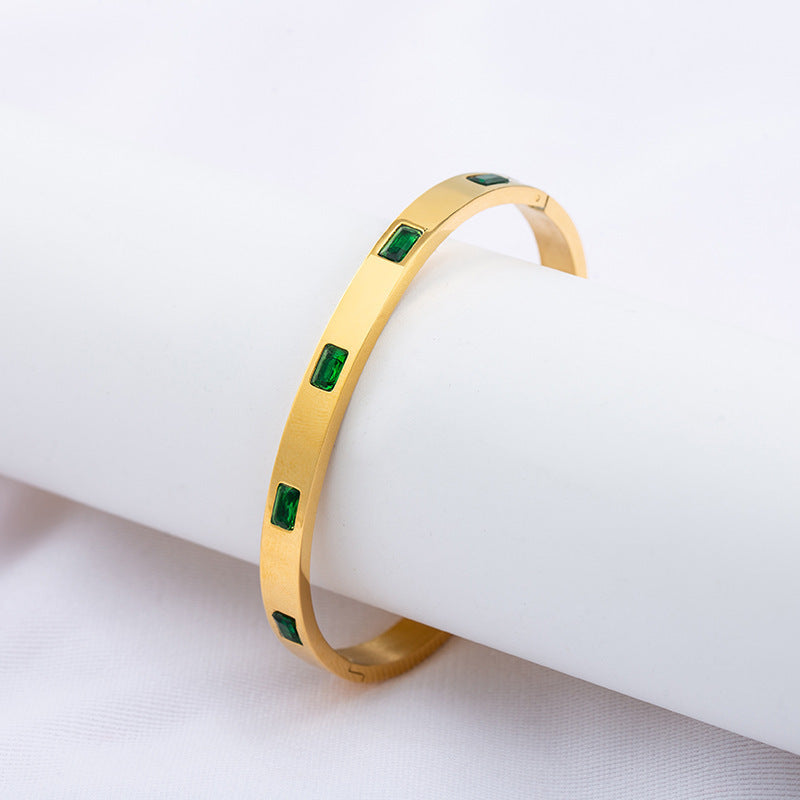 Sweet Solid Color Titanium Steel Stainless Steel Bracelets In Bulk