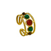 Jewelry Casual Simple Style Geometric 304 Stainless Steel Natural Stone Plating Open Rings
