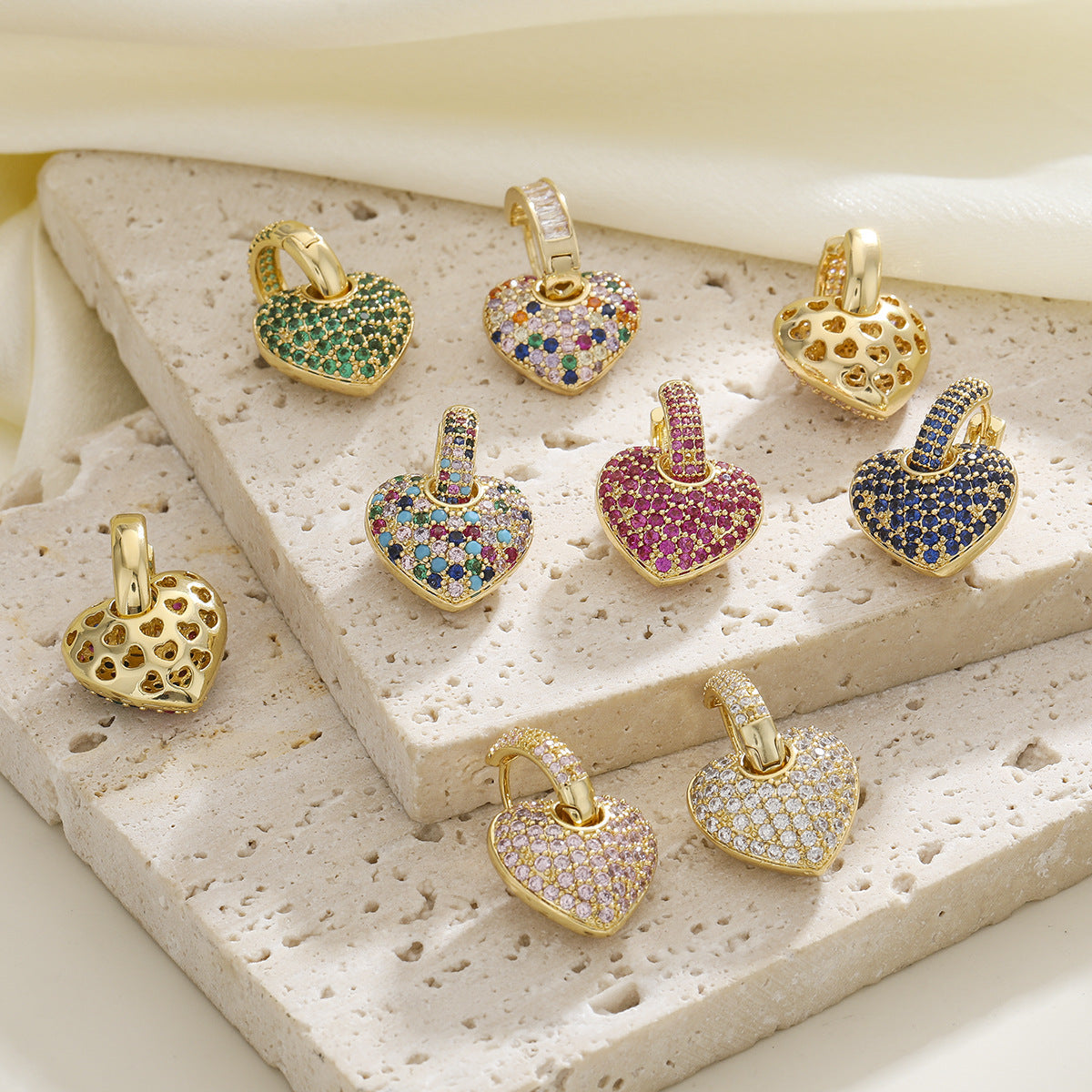 1 Pair Simple Style Heart Shape Copper Earrings