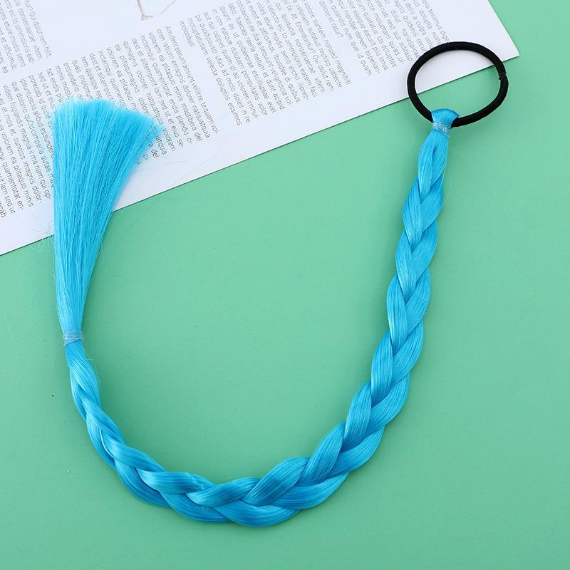 Girl'S Solid Color Braid Chemical Fiber Filament Hair Tie