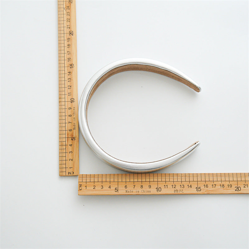 Women's Simple Style Solid Color Pu Leather Hair Band