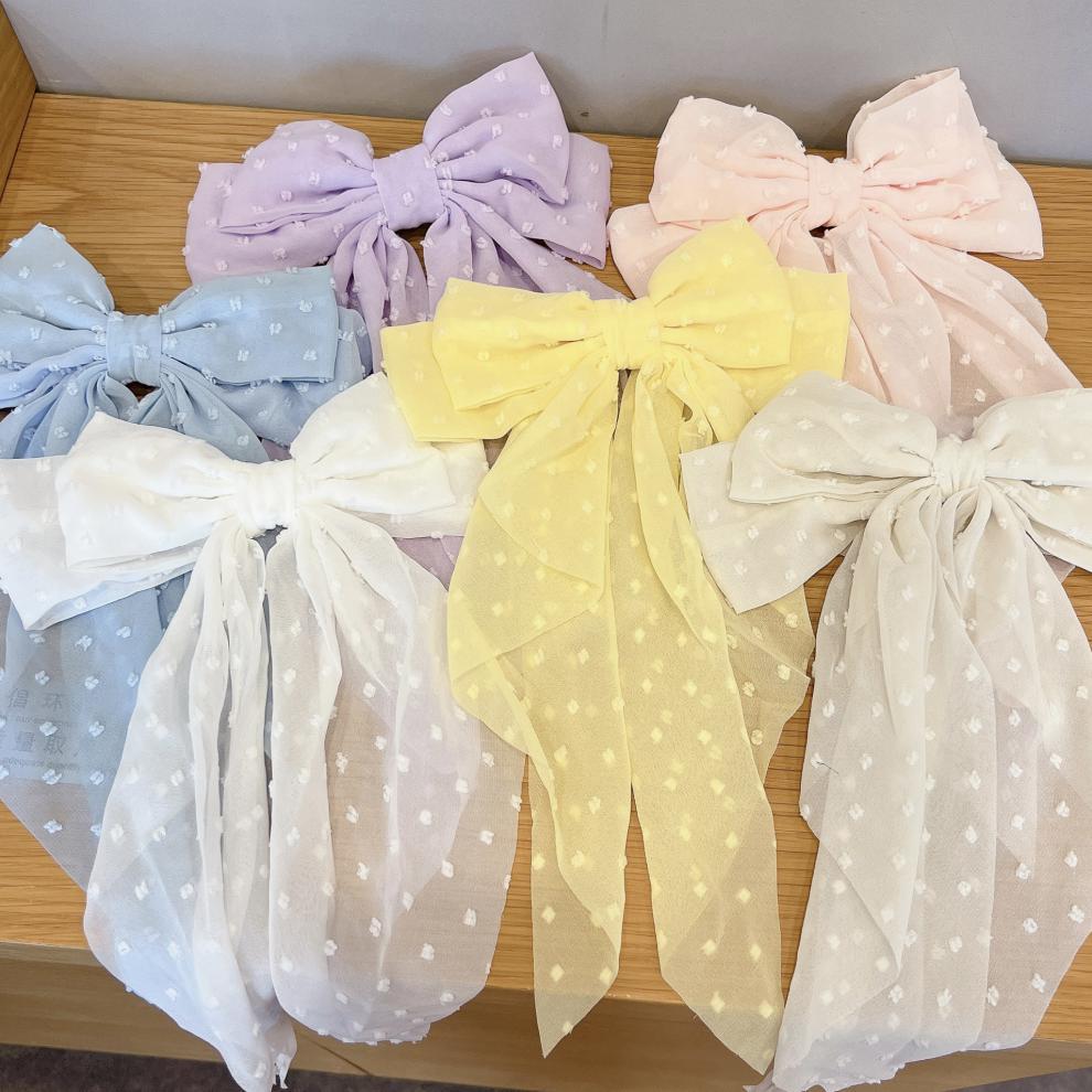 fairy style lady bow knot cloth hair clip