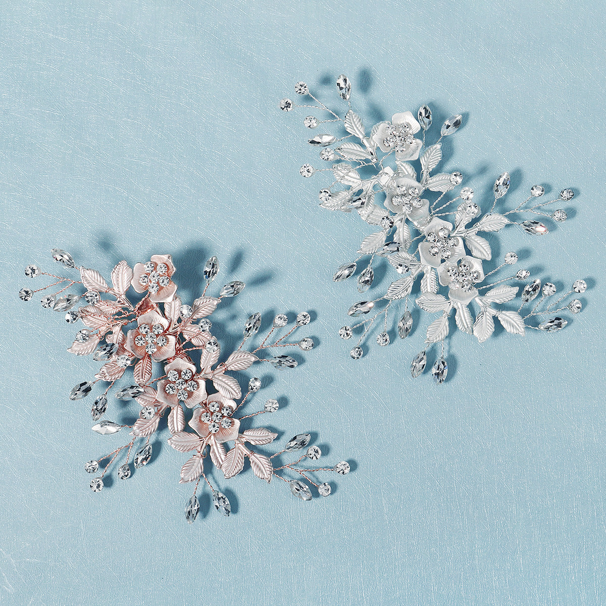 elegant flower rhinestone inlay rhinestones hair clip