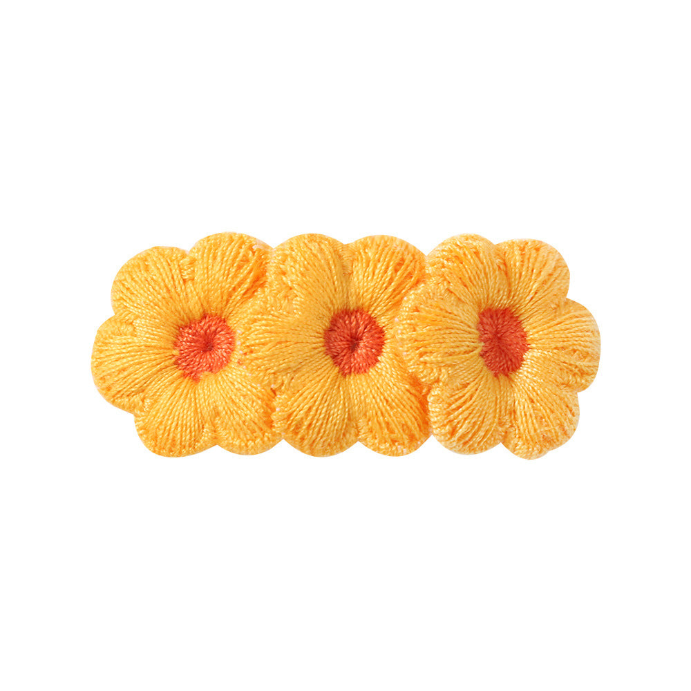 Kid'S Pastoral Flower Cloth Hair Clip