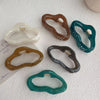 simple style irregular solid color plastic resin hollow out hair claws