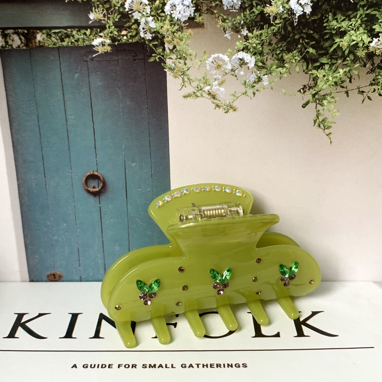 original design flower butterfly acetic acid sheets diamond hair claws