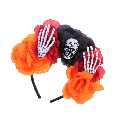 funny skull cloth patchwork hair band