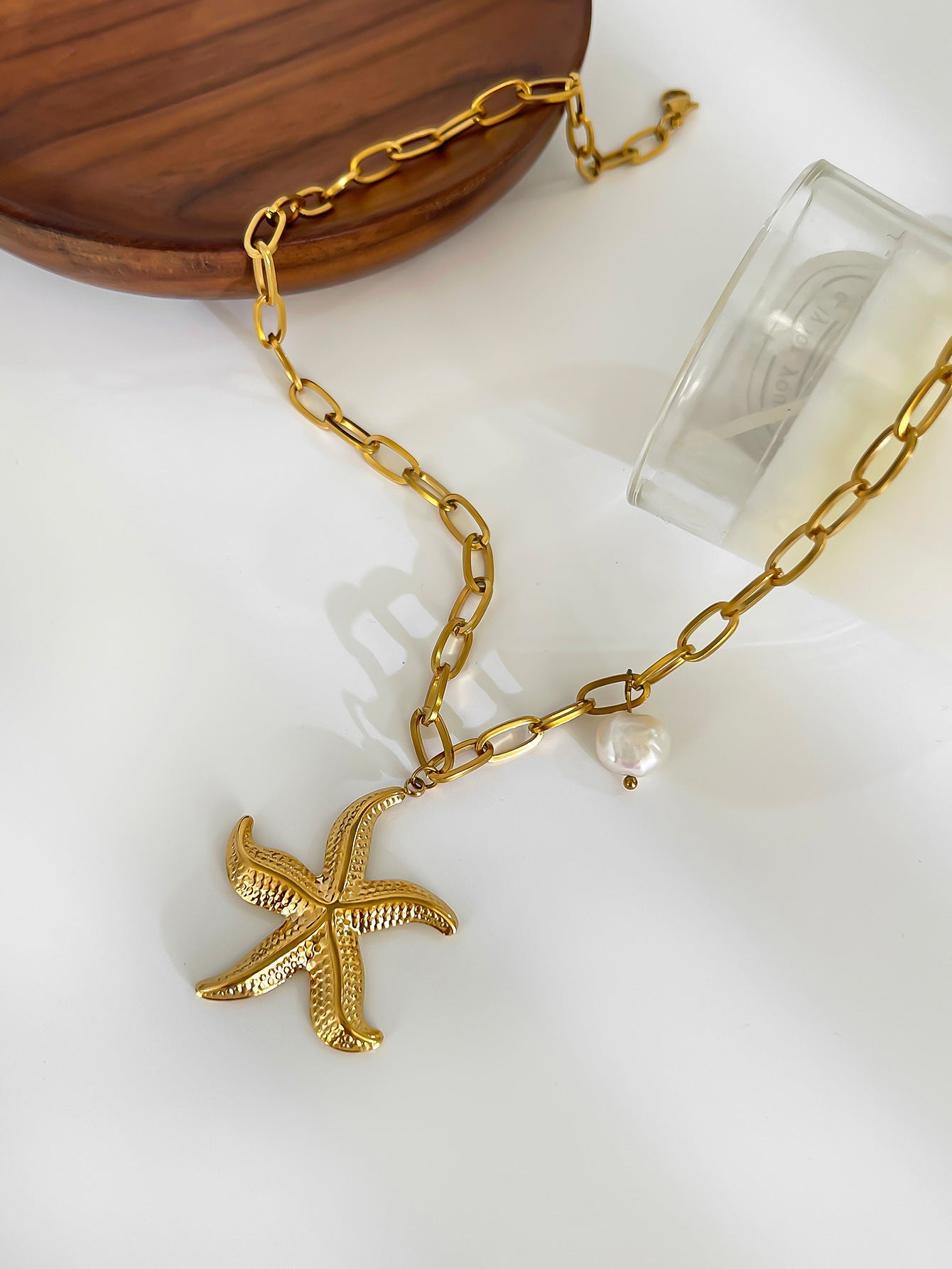 Jewelry Marine Style Classic Style Starfish 316L Stainless Steel  Plating Pendant Necklace