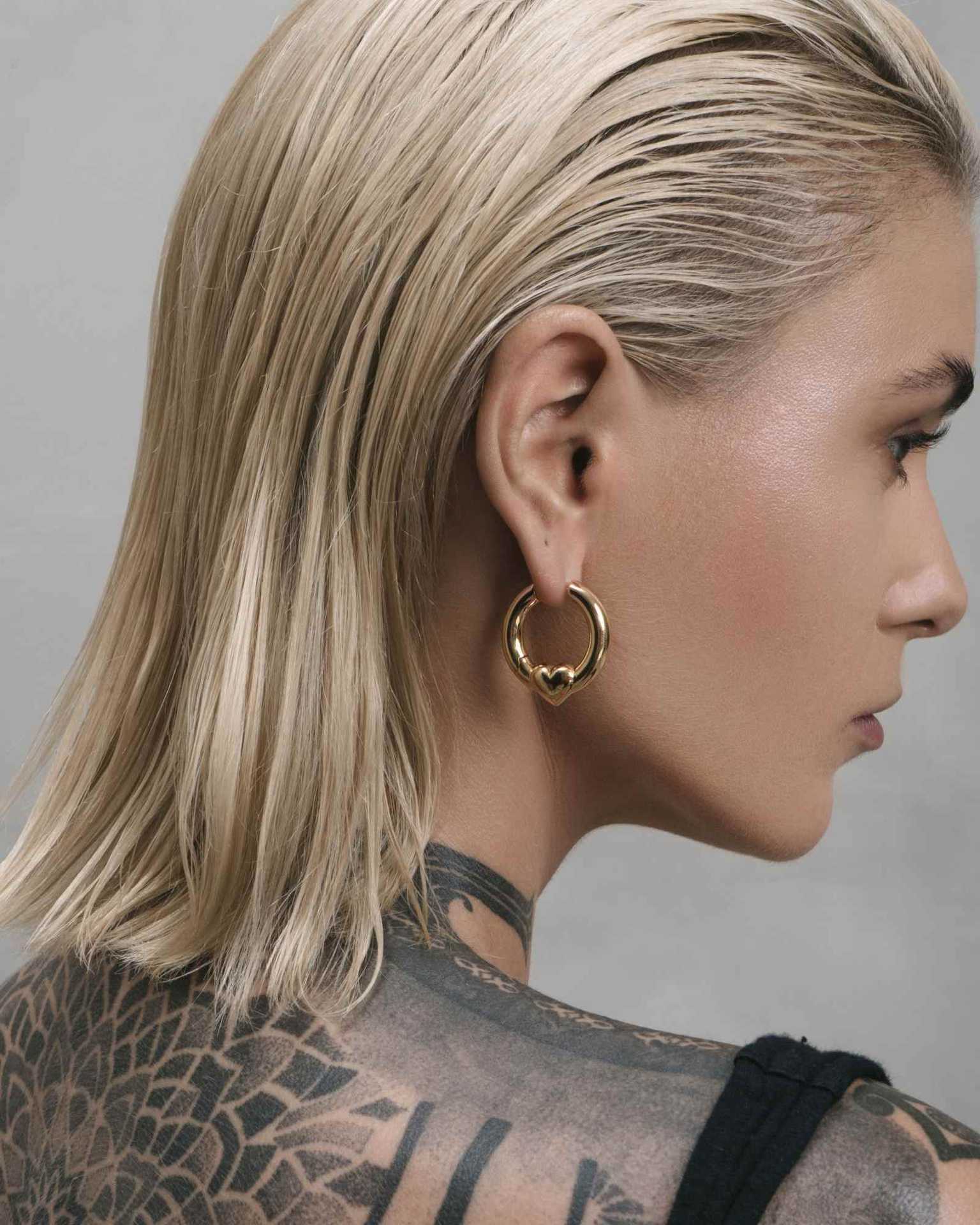 1 Pair Simple Style Heart Shape Mixed Metal 304 Stainless Steel Earrings